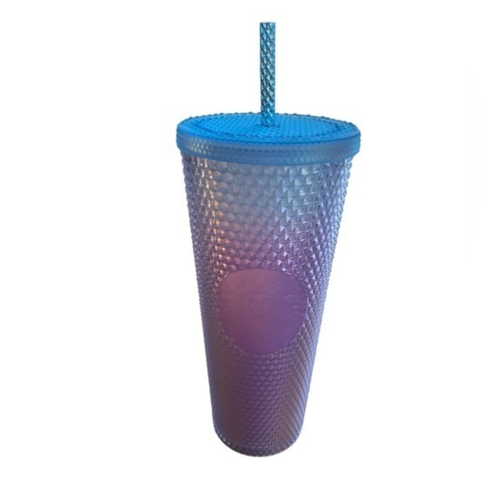 Starbucks pink and blue bling soft touch 24oz winter 2024 release tumbler NEW